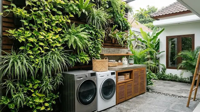 Tempat Cuci dengan Vertical Garden