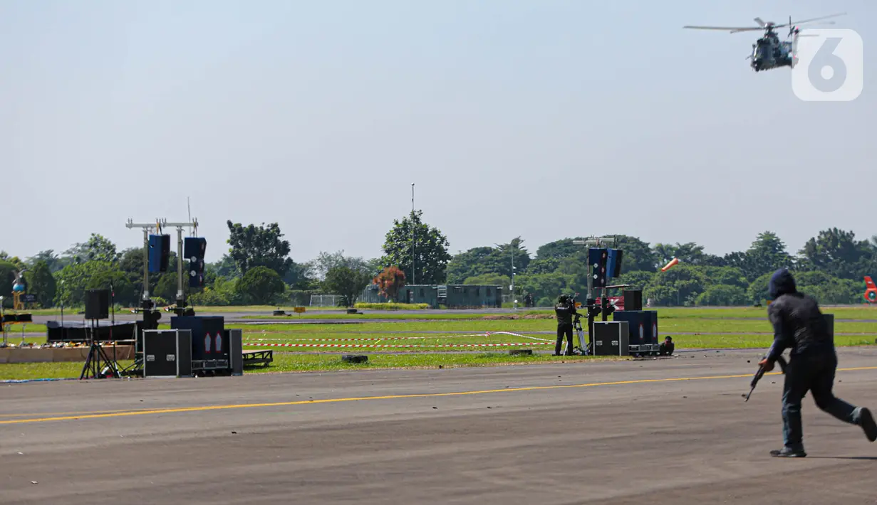 HUT ke-77 TNI Angkatan Udara pada Minggu (9/4/2023) akan dimeriahkan atraksi 89 pesawat berbagai jenis dan 3.693 personel TNI AU. (Liputan6.com/Faizal Fanani)