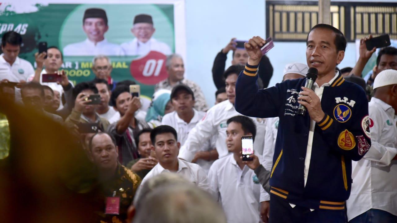 Calon Presiden nomor urut 01 Jokowi menyampaikan manfaat sejumlah program kerja yang akan dilakukan bila menang kembali di Pilpres 2019. (Istimewa)