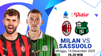 Saksikan AC Milan vs Sassuolo eksklusif di Vidio. (dok. vidio.com)