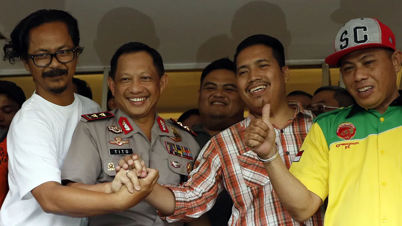 Ketua The Jakmania dan Ketua Viking (Liputan6.com)