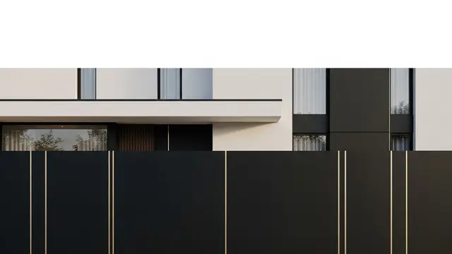 Model Pagar Rumah Minimalis Vertikal Memberi Kesan Rumah Lebih Tinggi (AI)