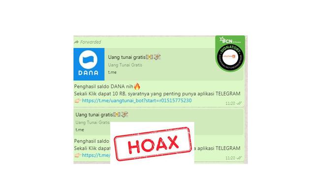 Cek Fakta: Hoaks Pesan Berantai Dana Bagikan Uang Tunai via ...