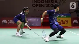 Ganda Indonesia berjuluk The Babbies takluk dua game langsung dari Kang/Seo. (Liputan6.com/Herman Zakharia)