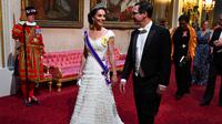 Kate Middleton saat hadir dalam perjamuan negara di Istana Buckingham. (VICTORIA JONES / POOL / AFP)