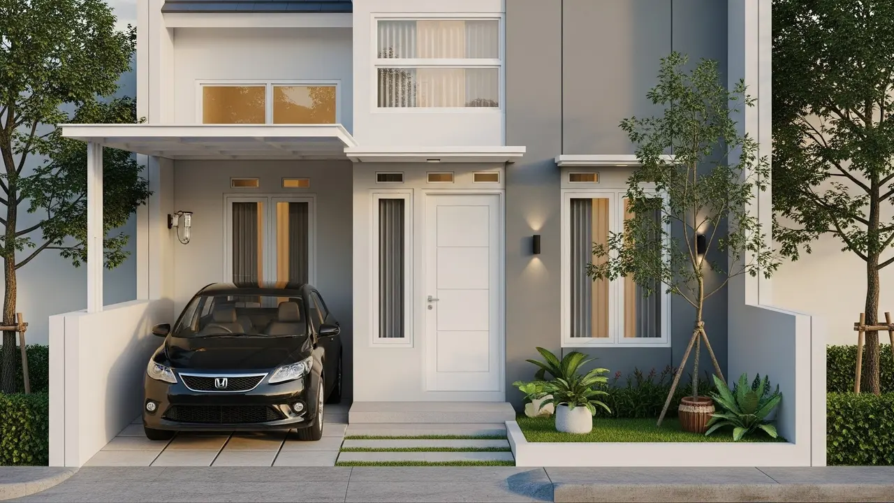 9 Desain Rumah 6x12 dengan Carport Mini, Solusi Hunian Minimalis Modern