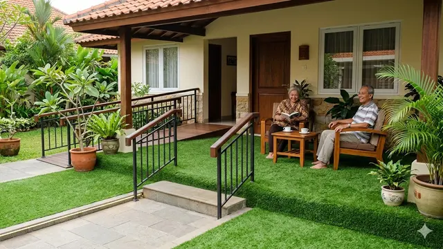 Model Teras Depan Rumah untuk Lansia (Foto: Gemini AI)
