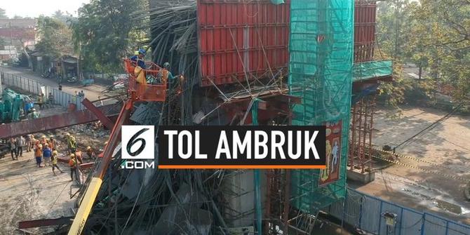 VIDEO: Tiang Tol Bogor Ambruk, Jalanan Utama Ditutup