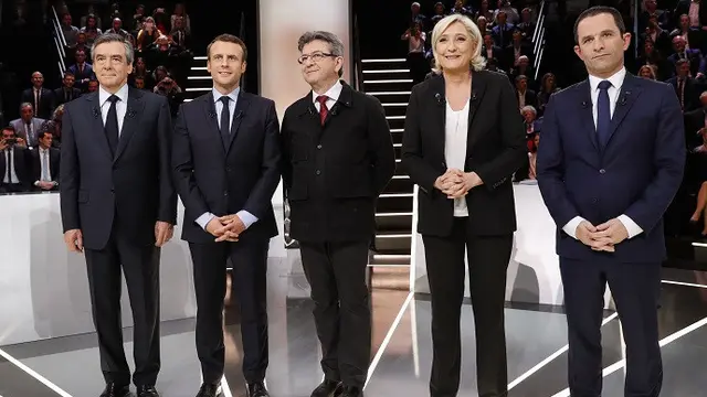Para kandidat presiden Prancis dalam debat televisi perdana mereka