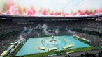 Piala Dunia 2026 resmi dimulai dengan ditandai dengan upacara pembukaan yang berlangsung di Stadion Azteca, Mexico City, Jumat (12/6/2026) dini hari WIB. (AP Photo/Ricardo Mazalan)