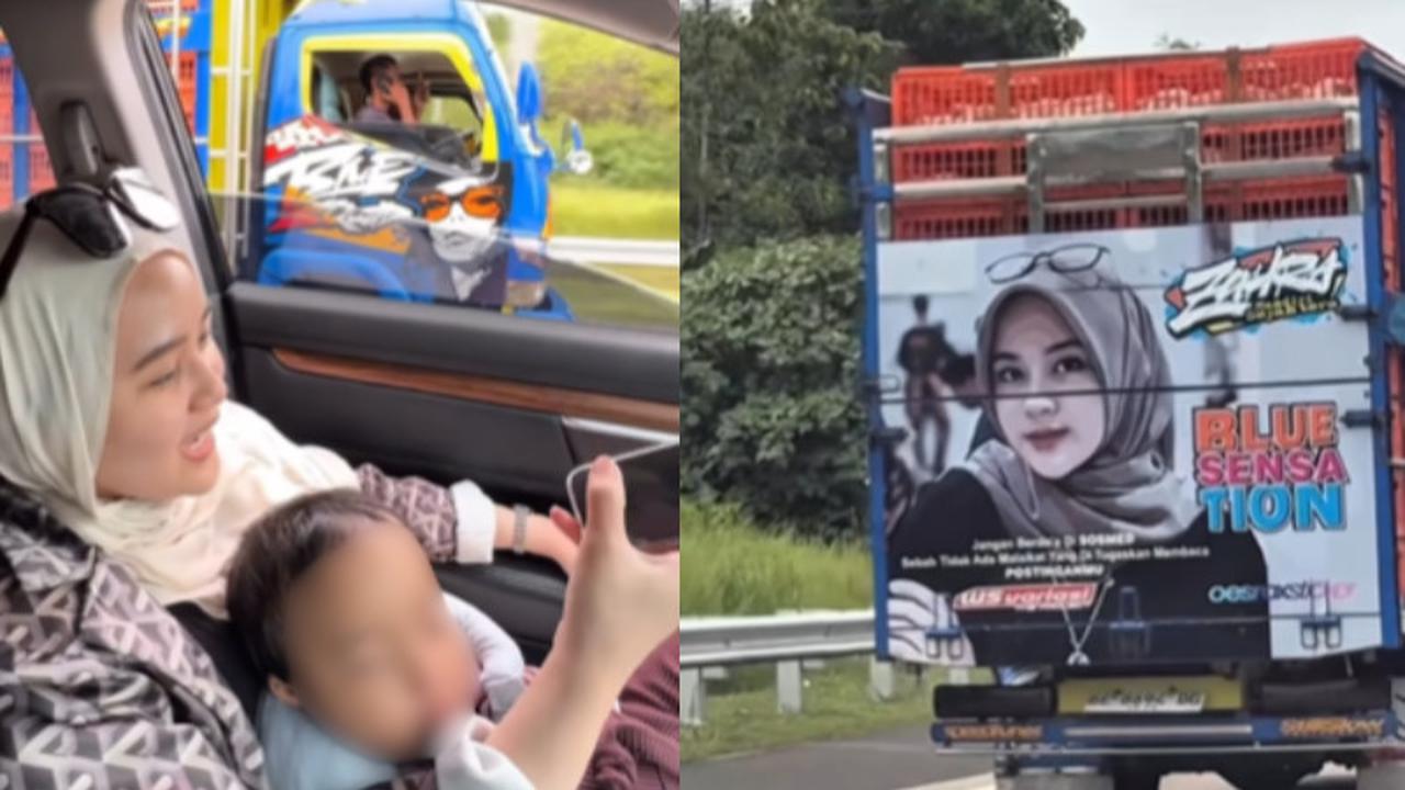 Sopir Terkejut Ditegur Wanita Wajahnya Digambar di Belakang Truk, Ujungnya Tertawa Bersama