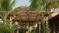 8 Inspirasi Area Duduk Outdoor di Halaman Belakang dengan Pergola dan Tanaman Hias yang Minimalis