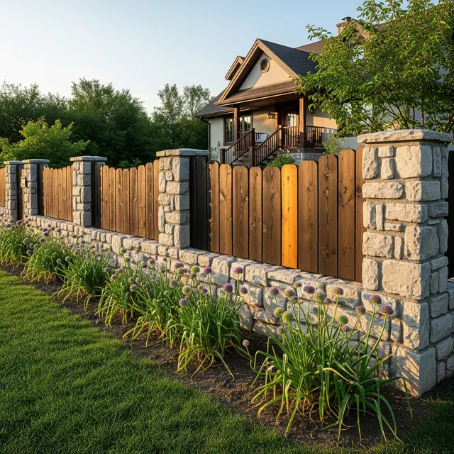 Model Pagar Kayu dengan Tanaman Hijau Bebas Ular (Image by Gemini AI)