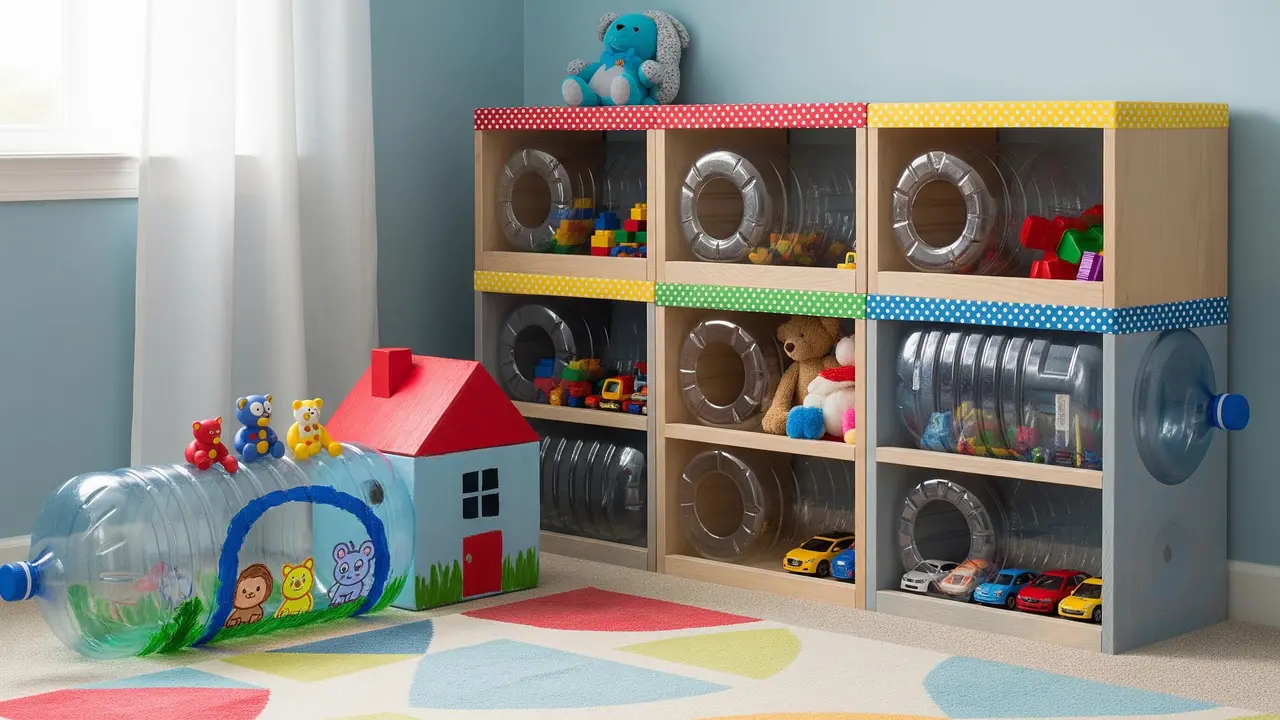 Tempat Mainan Anak dari Galon Bekas (AI Generated)