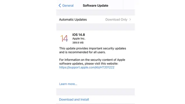 Update iOS 14.8