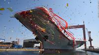 Kapal Induk China yang baru diresmikan. (China Ministry of National Defense)