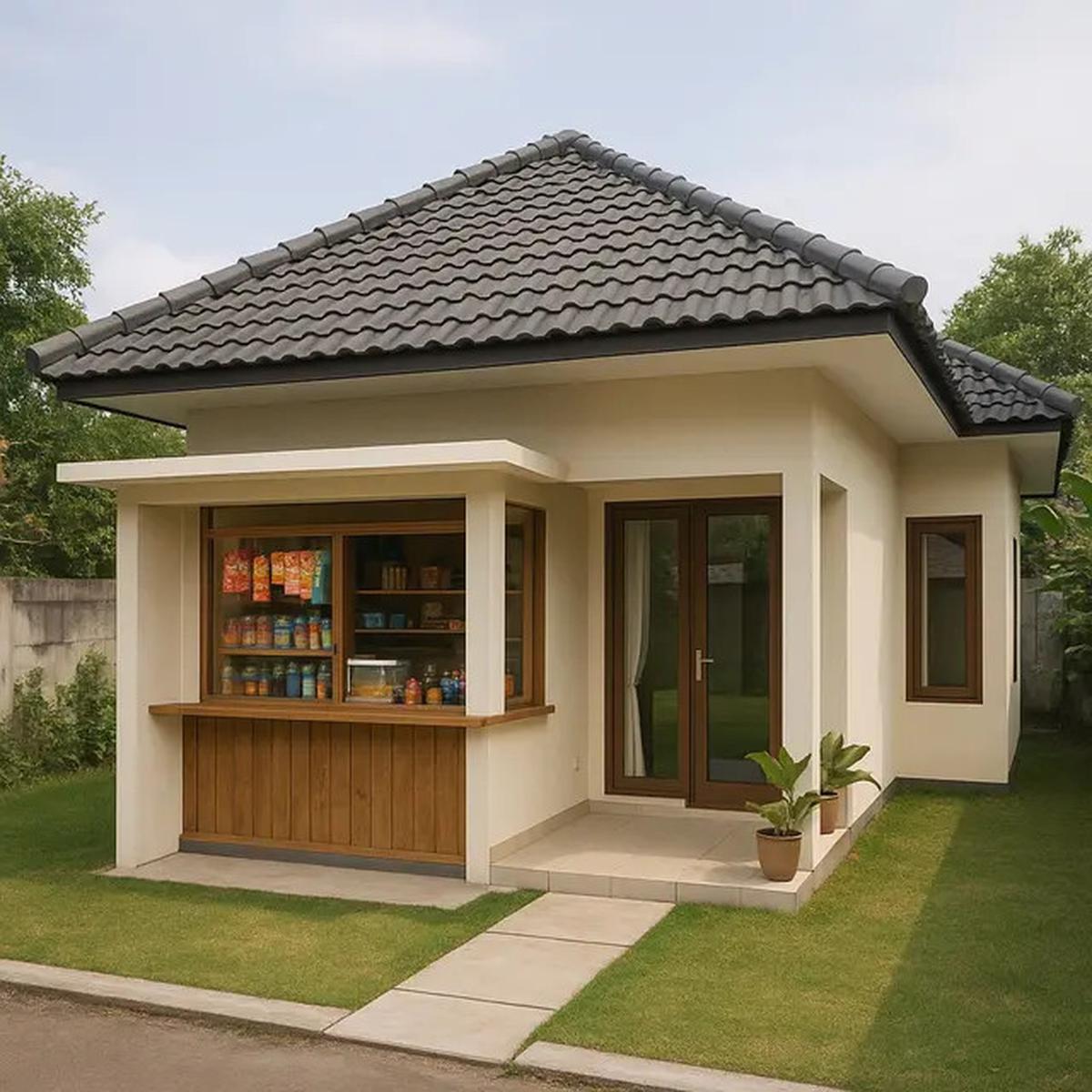 6 Desain Rumah L-Shape dengan Warung Kecil di Depan, Estetik dan Fungsional