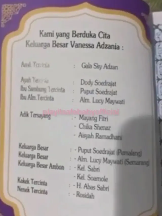 Buku Yasin 40 Harian Vanessa Angel dari Keluarga Doddy Soedrajat, Ini 3 Faktanya