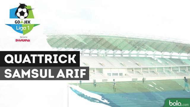 Berita video quattrick striker Barito Putera, Samsul Arif, saat menghadapi Mitra Kukar dalam lanjutan Gojek Liga 1 2018 bersama Bukalapak di Stadion Aji Imbut, Tenggarong, Jumat (6/7/2018).