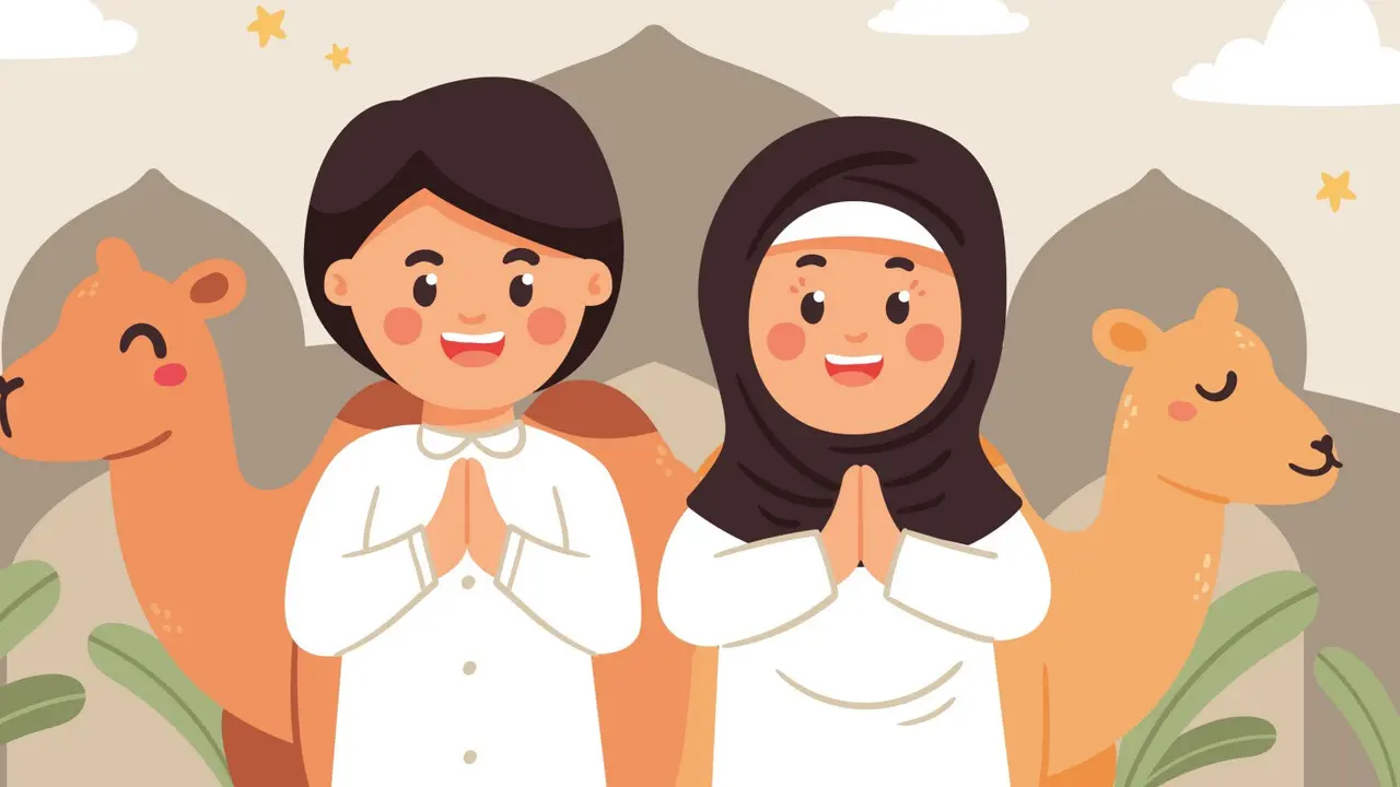 Ilustrasi muslim, Islami, Iduladha, Idul Adha, terima kasih, bersyukur