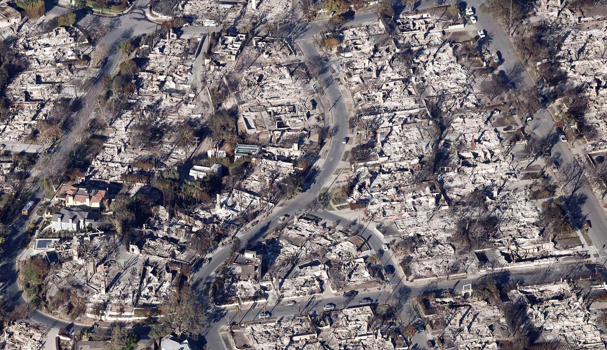 Setidaknya ada empat kawasan di Los Angeles yang paling terdampak, yakni Palisades, Eaton, Kenneth, dan Hust. (MARIO TAMA/GETTY IMAGES NORTH AMERICA/Getty Images via AFP)