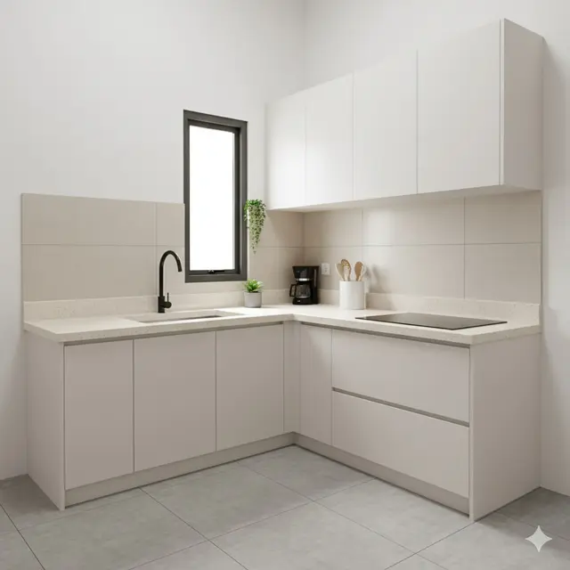 Desain Dapur Kecil Bentuk L Minimalis Sederhana