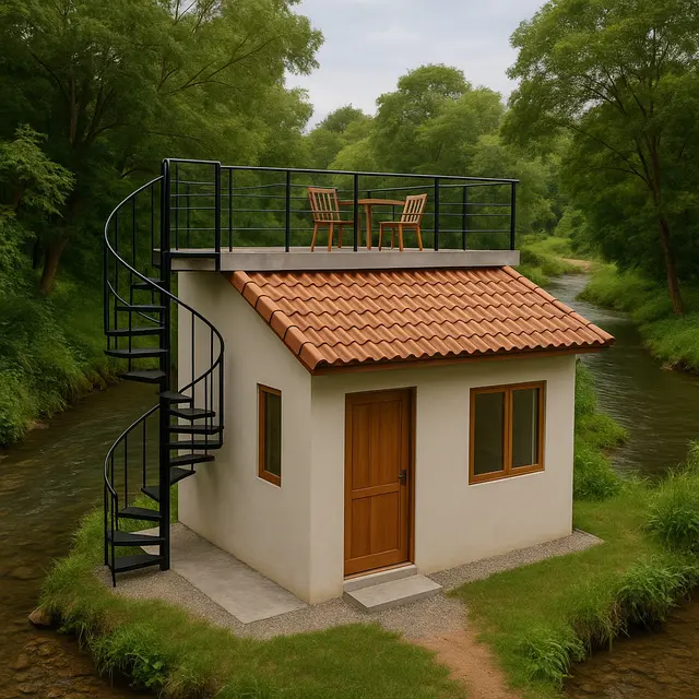 Inspirasi Rumah Sederhana di Tepi Sungai Kecil