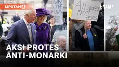 AKSI PROTES ANTI-MONARKI SAAT RAJA CHARLES TIBA UNTUK LAYANAN PERSEMAKMURAN