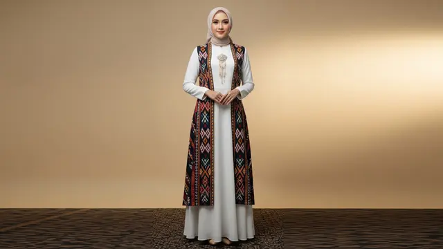8 Model Gamis Terbaru Kombinasi Rompi yang Beri Kesan Lebih Tinggi, Modis dan Anggun Dipakai Sehari-hari
