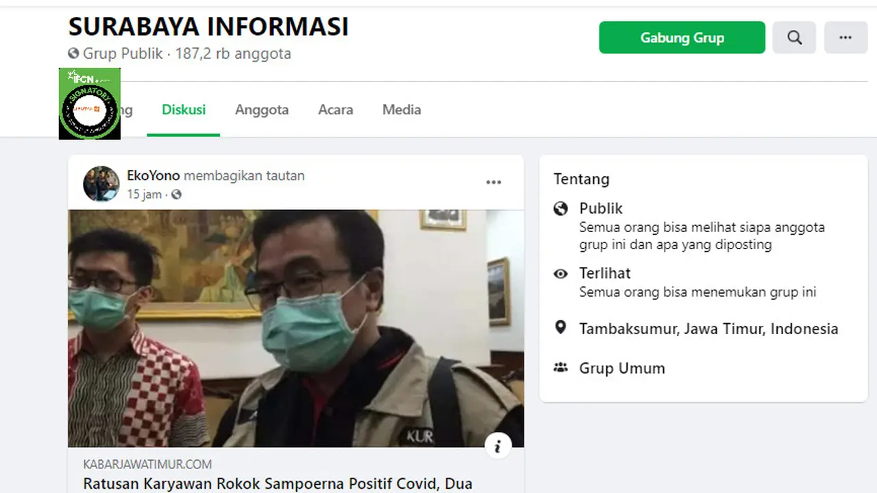 Tidak Benar Ratusan Karyawan Produsen Rokok Sampoerna Positif COVID-19
