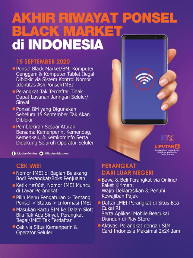 Infografis Akhir Riwayat Ponsel Black Market di Indonesia. (Liputan6.com/Trieyasni)