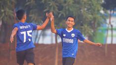 Pemain melakukan selebrasi saat laga Liga Ayo Jakarta 2019. (Liga Ayo)