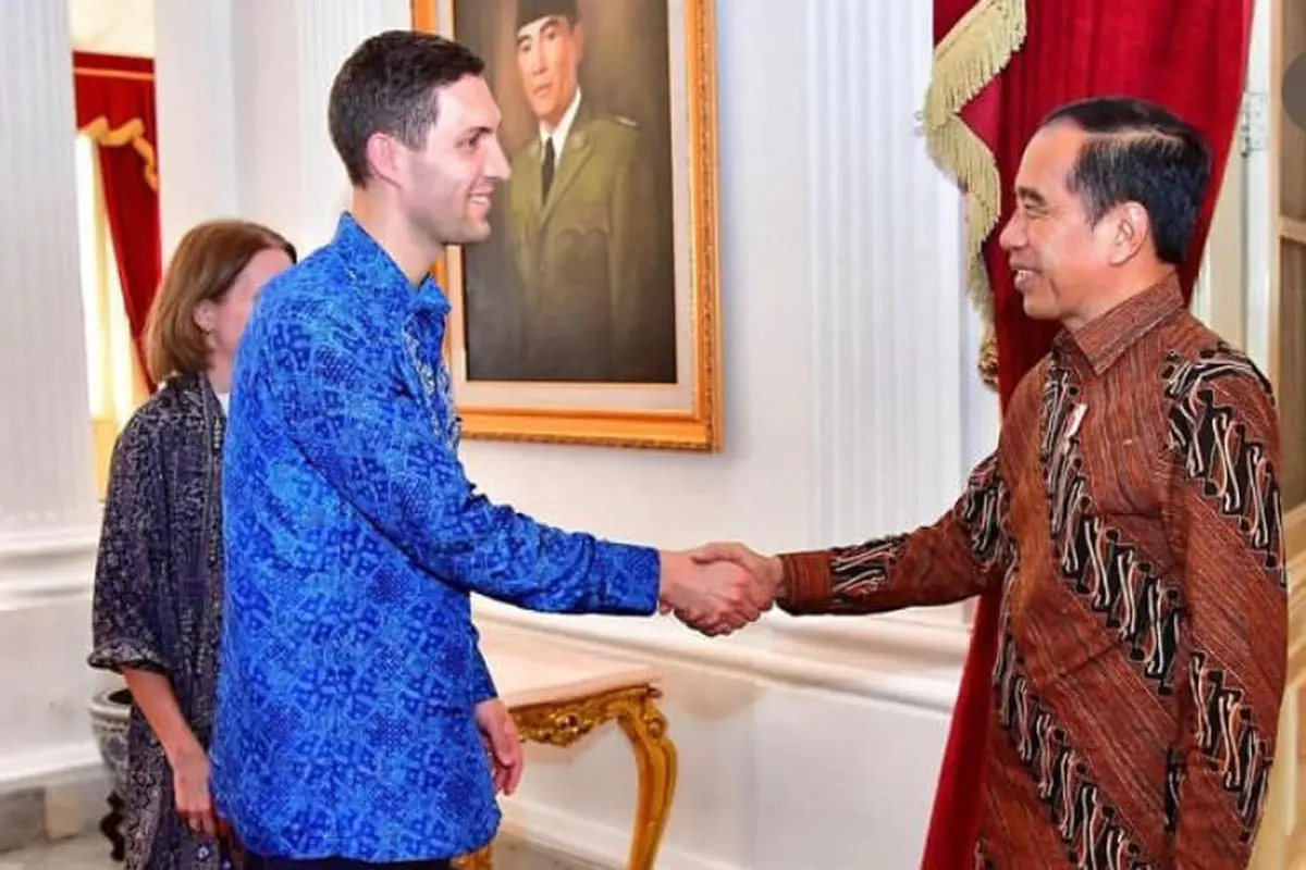 Presiden Jokowi dan Menteri Iklim dan Lingkungan Hidup Norwegia, Andreas Bjelland Eriksen, di Istana Merdeka (Biro Pers Sekretariat Presiden)