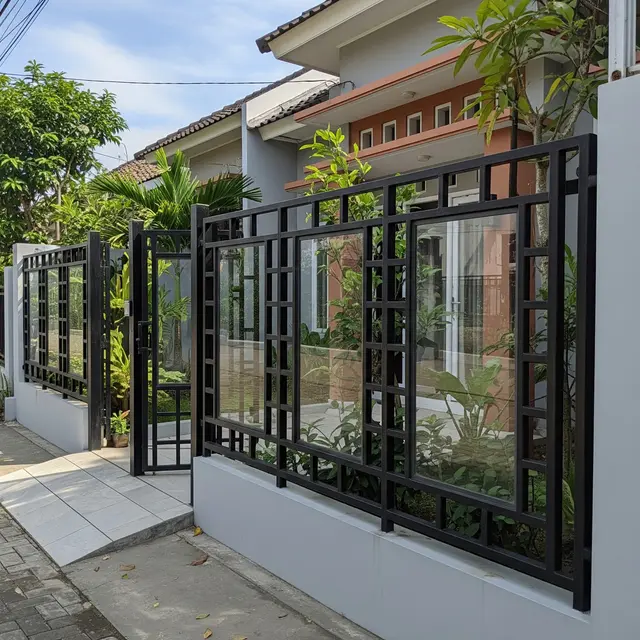 9 Desain Pagar Rumah Minimalis Transparan Kombinasi Kaca dan Besi, Solusi Elegan