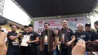 Deklarasi kampanye damai Pilkada Sumut 2018 (Liputan6.com/ Reza Efendi)