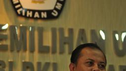 Sumarno menjelaskan, cuti selama masa kampanye dilakukan agar sang petahana tidak memanfaatkan fasilitas milik negara untuk keperluan kampanye, Jakarta, Jumat (16/9). (Liputan6.com/Gempur M Surya)
