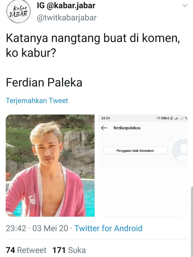 Unggahan akun Kabar Jabar. (Foto: Twitter @twitkabarjabar)