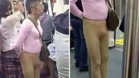 Geli, Kakek-kakek Berpakaian Seperti Penari Balet di KRL