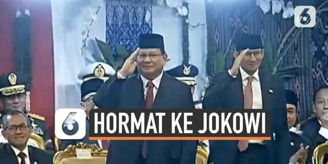 VIDEO: Prabowo-Sandi Beri Hormat ke Presiden Jokowi