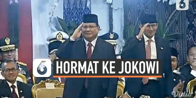 VIDEO: Prabowo-Sandi Beri Hormat ke Presiden Jokowi
