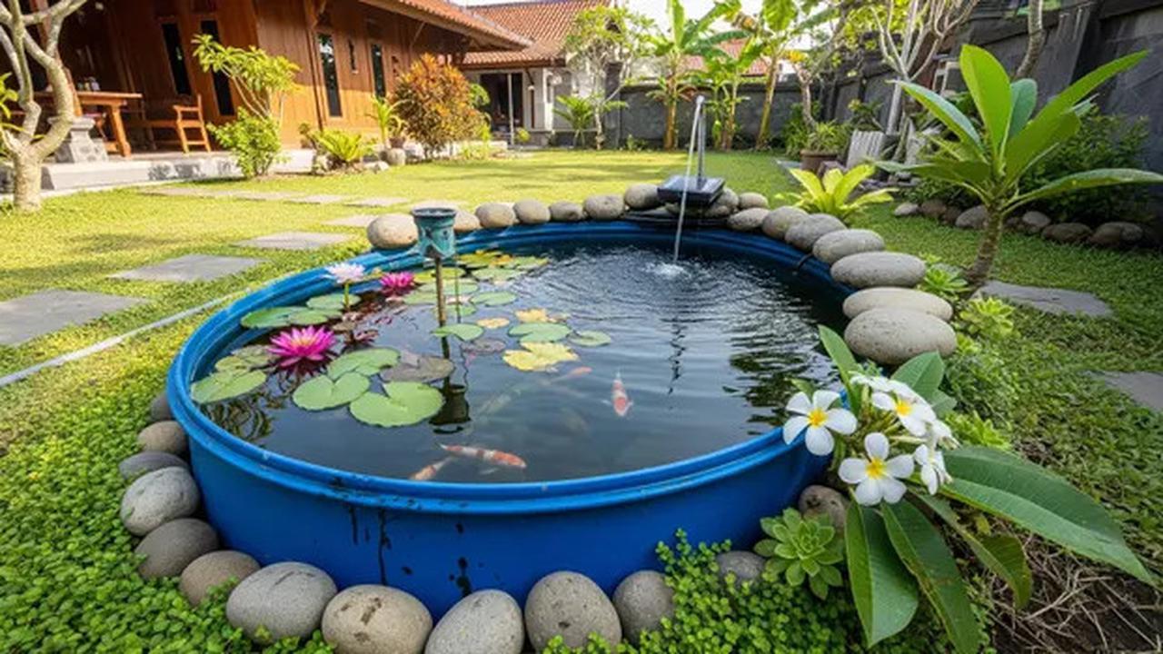 8 Model Kolam Ikan dari Drum Bekas, Bentuknya Sederhana tapi Unik