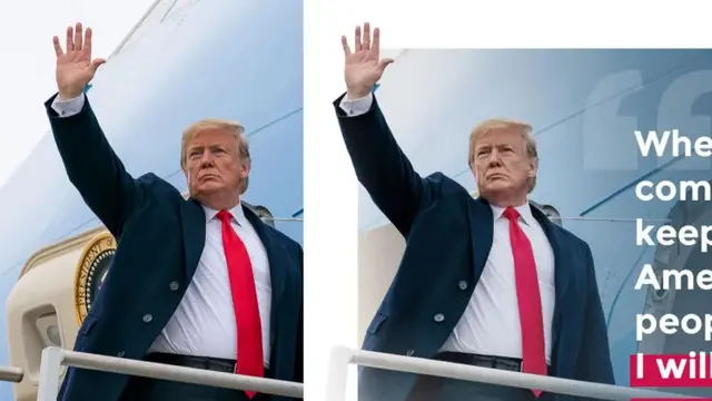 Presiden Donald Trump diedit photoshop