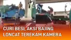 Aksi sekelompok bajing loncat nekat curi besi di truk mengundang perhatian