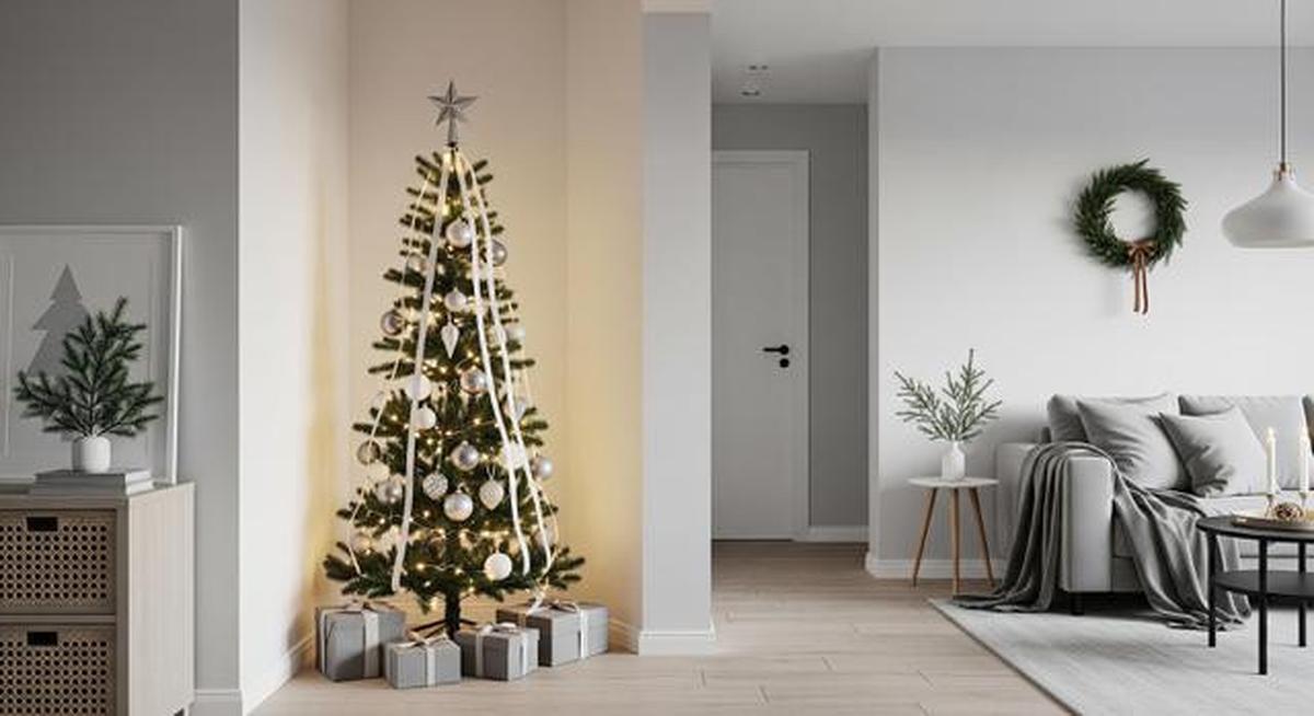 Pohon Natal Slim atau Dinding.