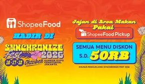 ShopeeFood Pickup Hadir di Synchronize Fest 2026, Ini Cara Pesan Makanan Tanpa Antre