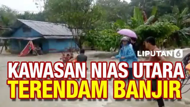 Hujan lebat membuat dua sungai di Nias Utara, Sumatera Utara meluap. Akibatnya permukiman di tiga kecamatan terendam bajir parah dan membuat warganya musti dievakuasi ke pengungsian.