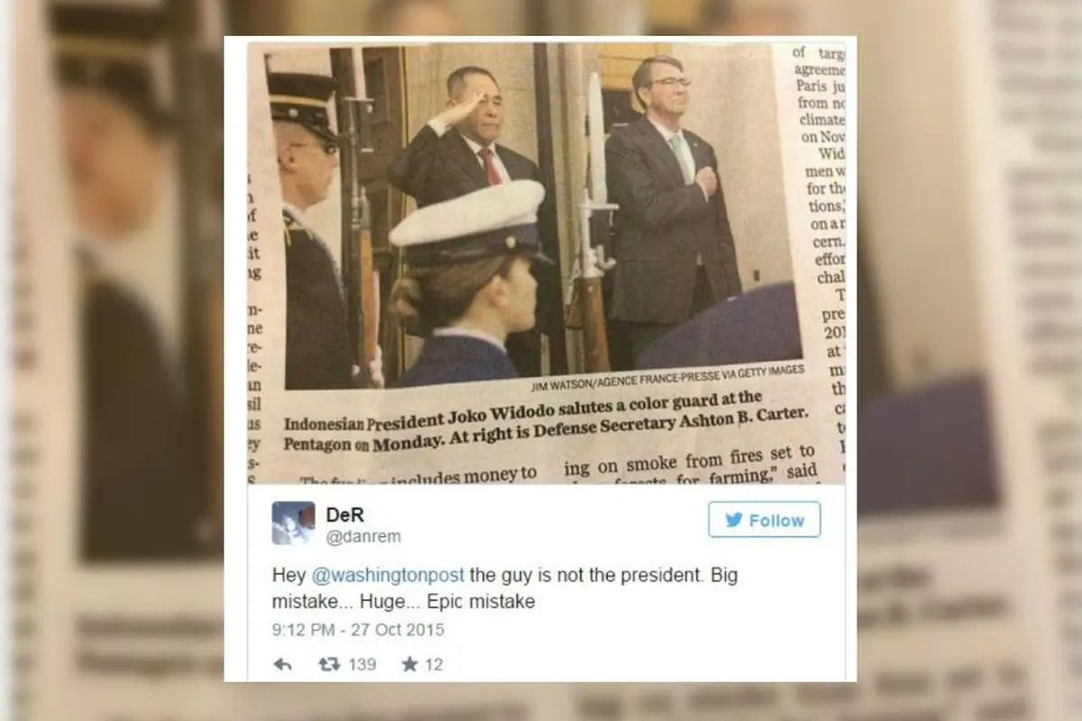 Salah Identifikasi Foto Jokowi, Washington Post Janji Koreksi