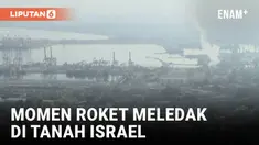 Sirene berbunyi di Haifa, Israel, Jumat, setelah roket diluncurkan dari Lebanon. Tentara Israel melaporkan sepuluh roket ditembakkan, beberapa berhasil diintersepsi, sementara lainnya jatuh di area terbuka.