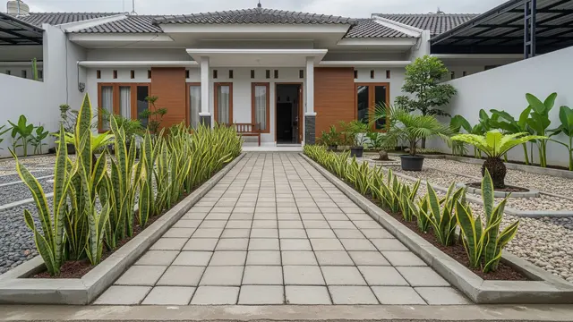 Ide Jalur Setapak Kebun agar Tidak Becek Saat Musim Hujan (AI)