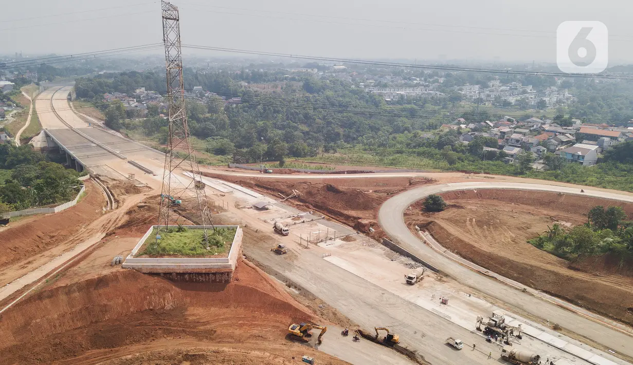 Proyek Jalan Tol Cinere-Serpong Seksi 2 sepanjang 3,6 km  saat ini memasuki fase akhir.(merdeka.com/Arie Basuki)